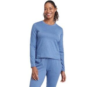 All in Motion Women's XS Heathered Blue Soft Stretch Long Sleeve Semi Fit Top